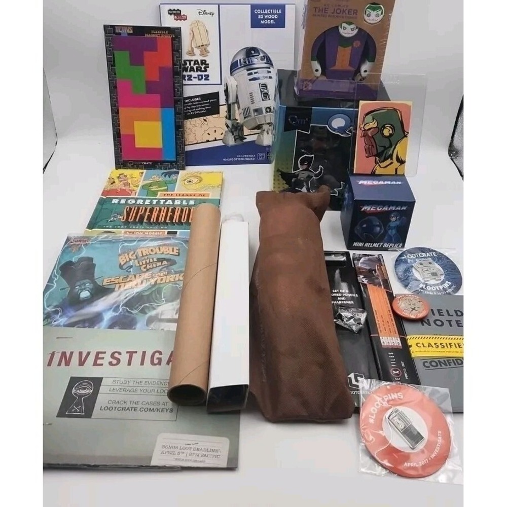 Loot Crate and Bam! Bundle Lot of Misc Collectables Batman Mega Man Joker & More